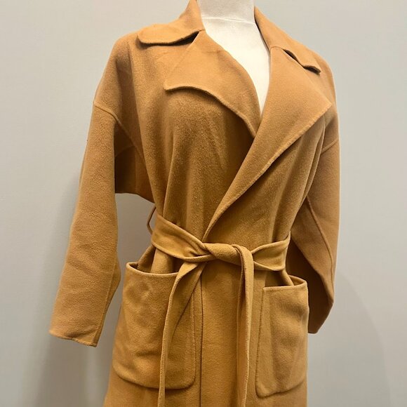ALC Camel Long Teagan Coat Size 00 (Size US 0-6 equivalent) - Picture 3 of 4